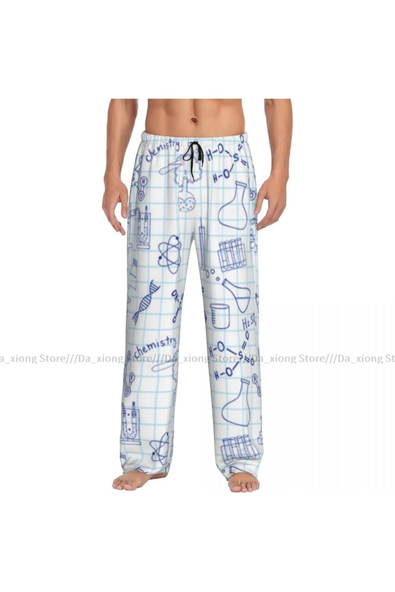 Mens Woman Woman Sleepwear Loose Sleep Pants Pajamas Science Chemistry Geometry Math Nerd Geek Genius Long Lounge Bottoms Casual Homewear