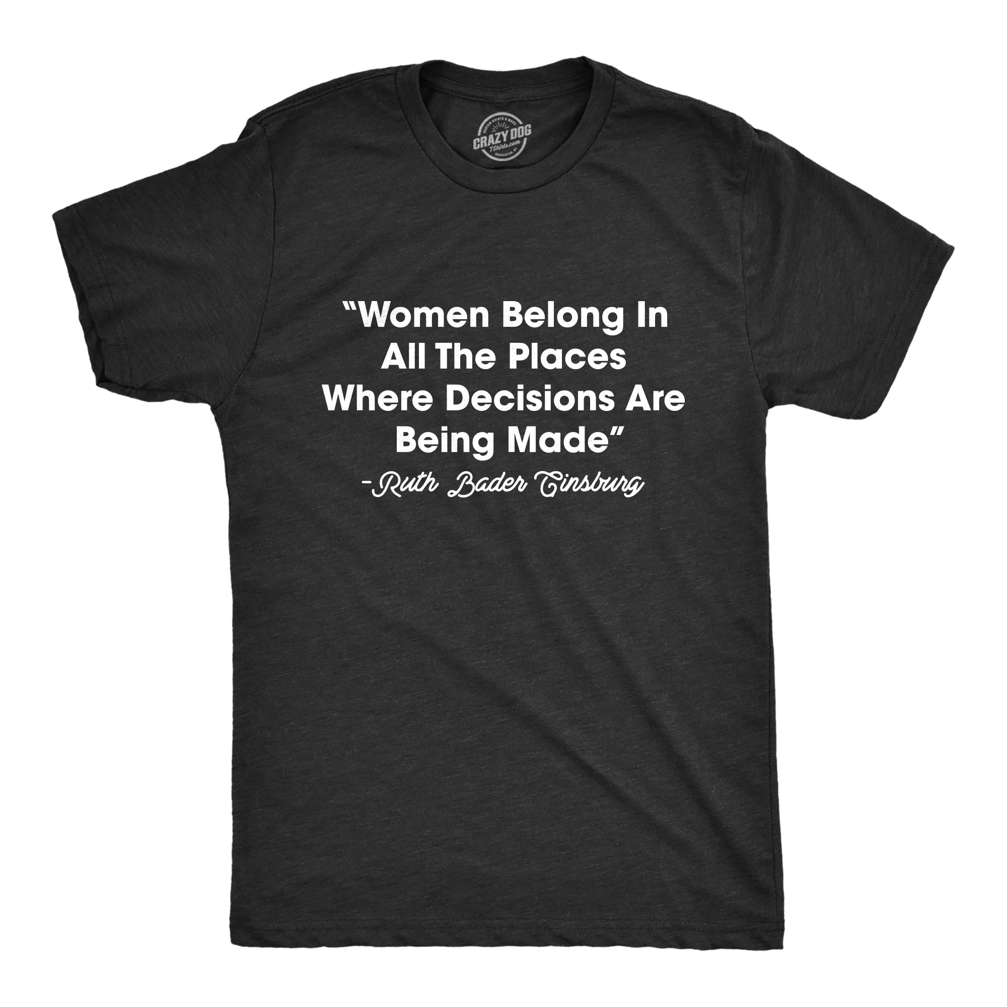 Ascrazy Women's RBG T-Shirt - Ruth Bader Ginsburg Inspirational Quote Tee With Letter Print - View #11
