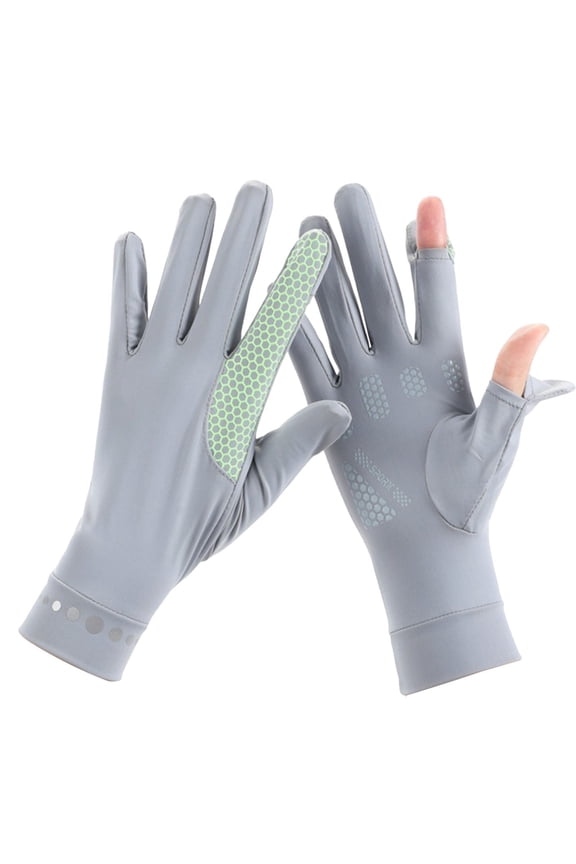 Mens Women Driving Gloves Summer UV Sun Protection Gloves Non-Slip Touchscreen Ice-Silk Sunblock Gloves for Cycling Riding