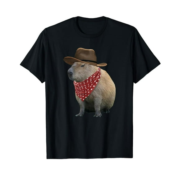 Mens Women Kids Cowboy Capybara Shirt Funny Howdy Capy T-Shirt