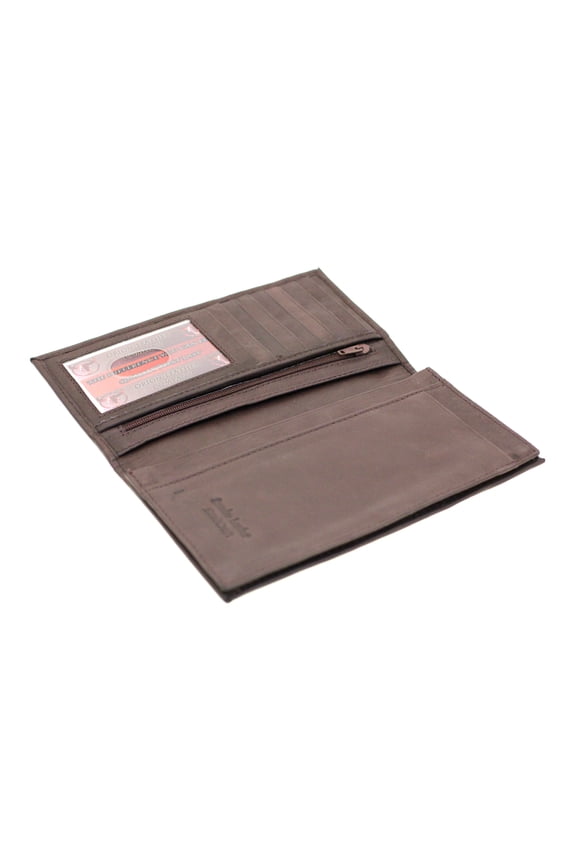 Mens Women Leather Checkbook Wallet Holder Cover Expandable Pocket Zipper Pocket