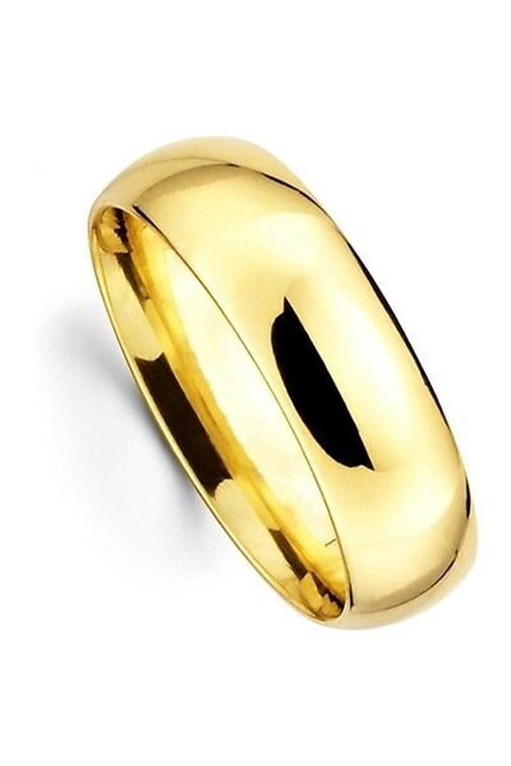 Mens Womens Solid 14K Yellow Gold Plain Wedding Ring Band jewelry 7MM size 5