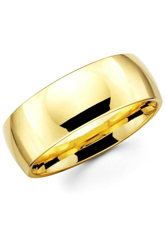 Mens Women Solid 14K Yellow Gold Plain Wedding Ring Band Comfort Fit 8MM Size 12