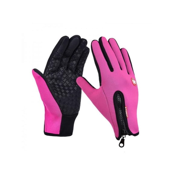 Mens Women Winter Warm Windproof Waterproof Anti-slip Thermal Touch Screen Gloves Zipper