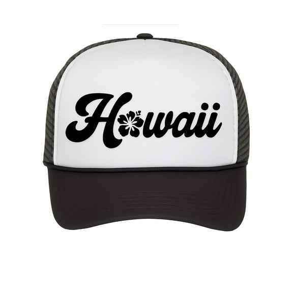 Mens Womens Aloha Flower Trucker Hat - Hawaii Hibiscus Snapback Cap, Hawaii