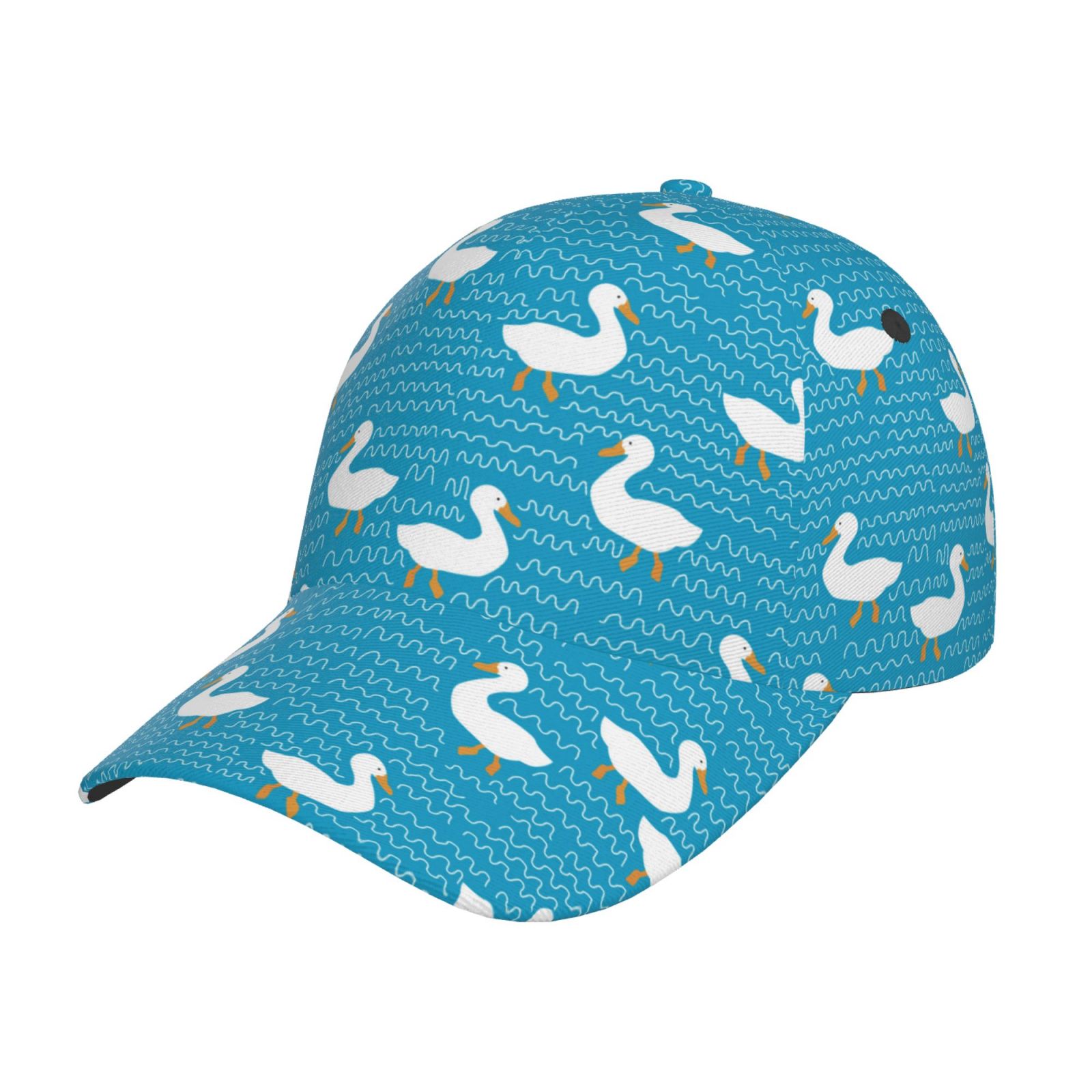 Mens Womens Baseball Caps Classic Cute Duck Blue Adjustable Hats for
