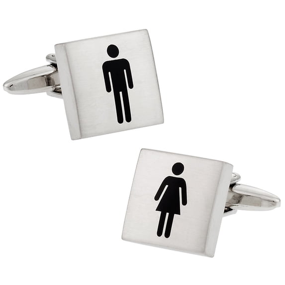 Mens Womens Bathroom Cufflinks by Cuff-Daddy