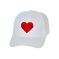 thumbnail image 1 of Mens Womens Bold Red Heart Hat - Embroidery Adjustable Cap, White, 1 of 4
