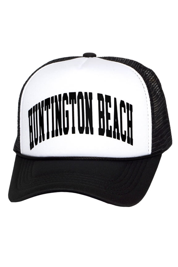 Mens Womens California Trucker Hats - Varsity Snapback Cap, Huntington Beach