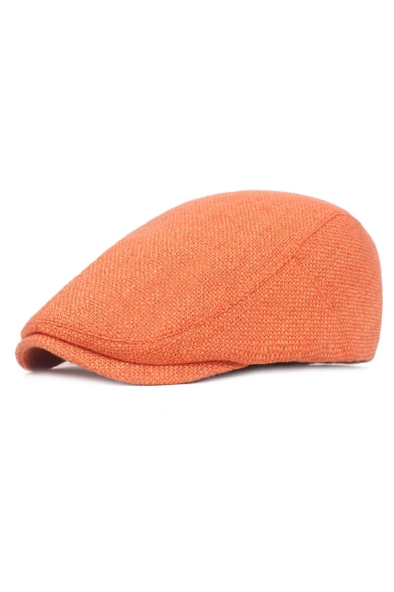 Mens Womens Classic Linen Cotton Berets Hat Outdoor Travel Hats Solid Color Flat Cap