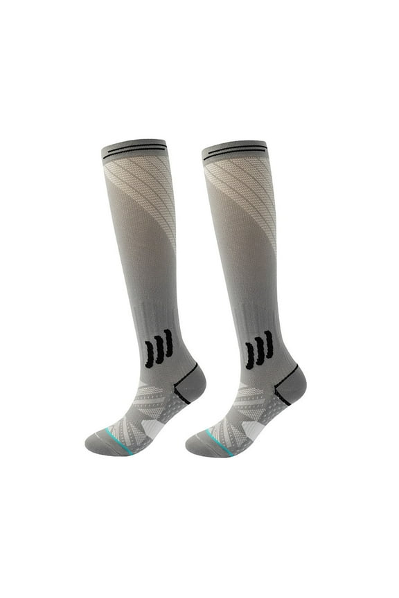 Mens Womens Compression Socks Over-The-Calf Stretchy Color-Block Breathable Protection Athletic Sports Soccers Long Boot Sock 2025