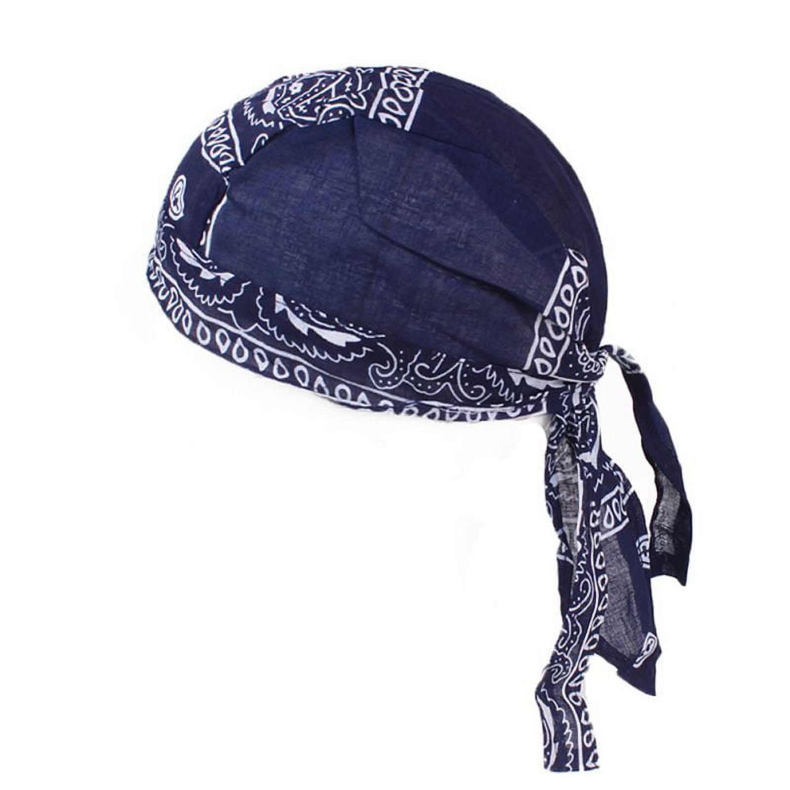 Durag / Du-rag / Do-rag / Bandana - African print cotton - Unisex - Blue