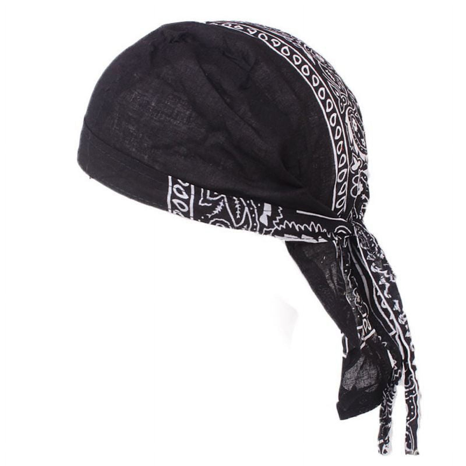 Cotton Durag Du-rag Wave Cap Hat Doo Rag Biker Bandana Head Wrap Skull Cap
