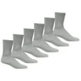 thumbnail image 1 of Mens Womens Diabetic Crew Socks Cotton 6-Pack Non-Binding Top & Cushion Sole - Gray, 9-11, 1 of 4