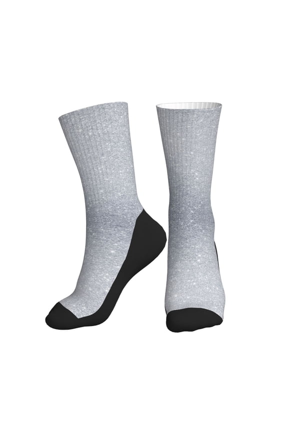 Mens Womens Diamond Silver Pattern Funny Funky Crazy Novelty Colorful Dress Socks