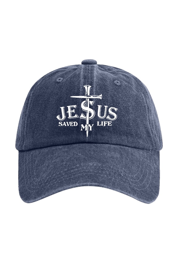Mens Womens Distressed Jesus Cross Print Baseball Cap Christian Religious Unisex Hat A