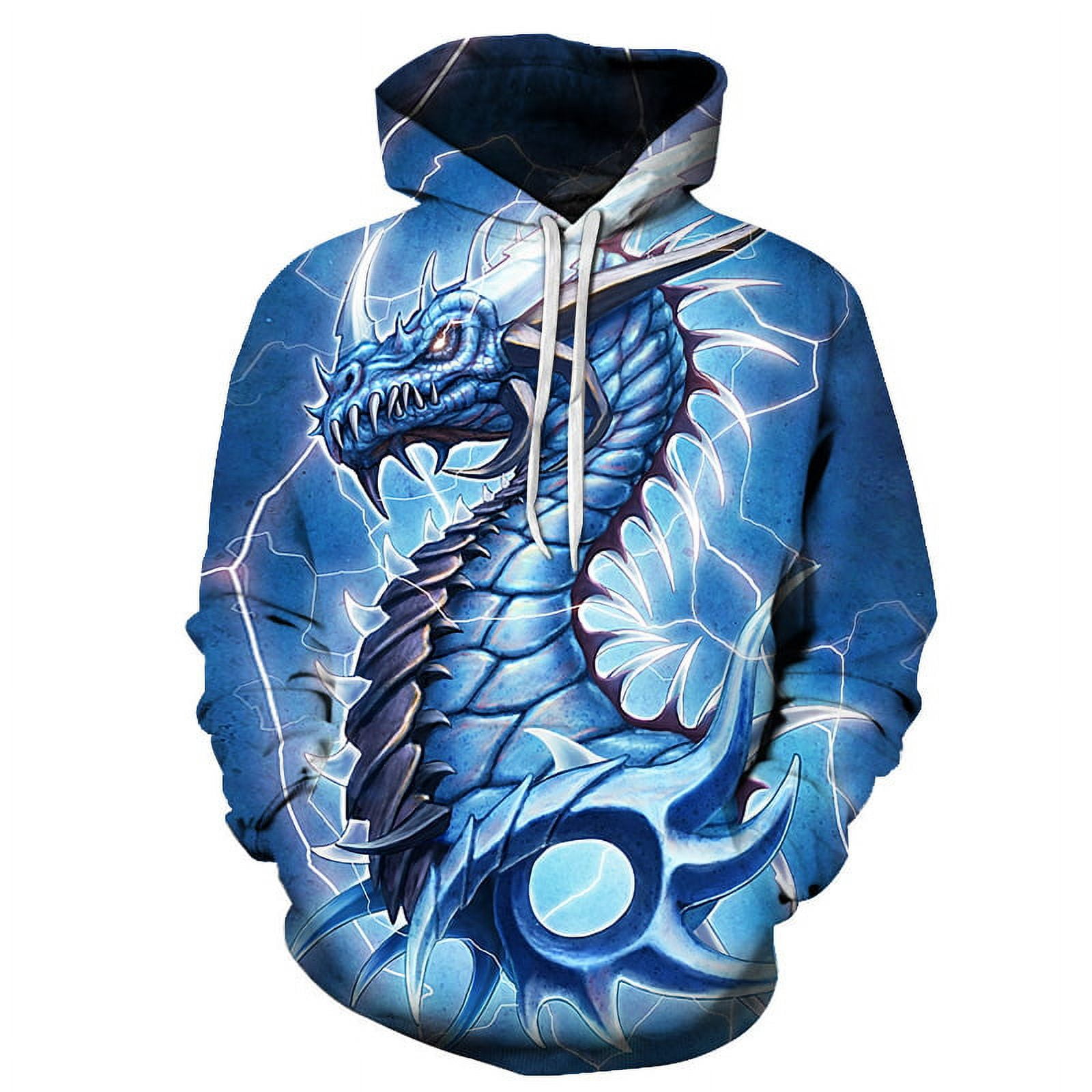 Mens Womens Dragon Hoodies Novelty Graphic Pullover Hooded Sweatshirts