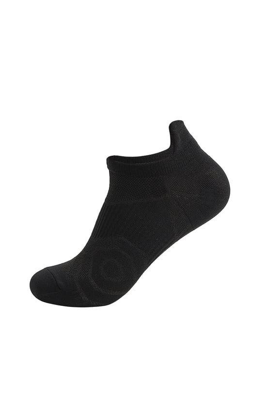 Mens Womens Everyday Casual Solid Color Loop Bottom Thick Cushion Sweat Absorption Breathable Athletic Short Socks