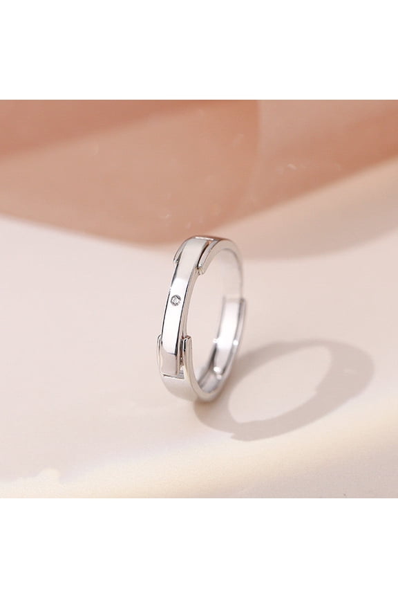 Mens Womens Flip Top Ring Electroplated Silver Fashion Ring White Gold Rose Gold Diamond Fine Modern Accessory