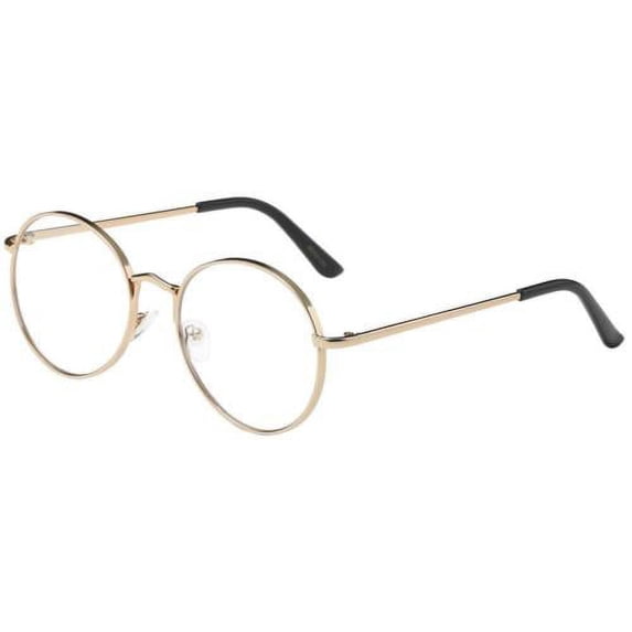 Mens Womens Fashion Round Retro Metal Frame Clear Lens Eye Glasses Circle