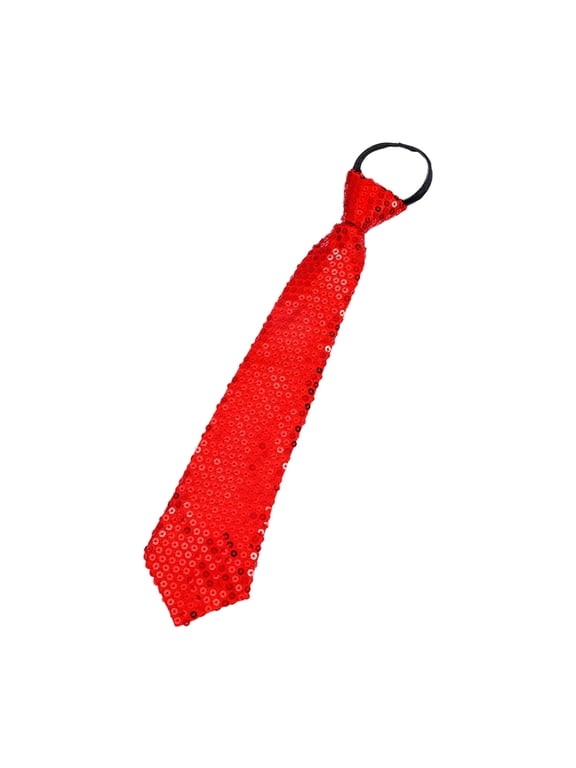 Mens Womens Fashion Sequins Skinny Tie Adjustable Zipper Sparkly Necktie for Weddings Parties Costume Halloween