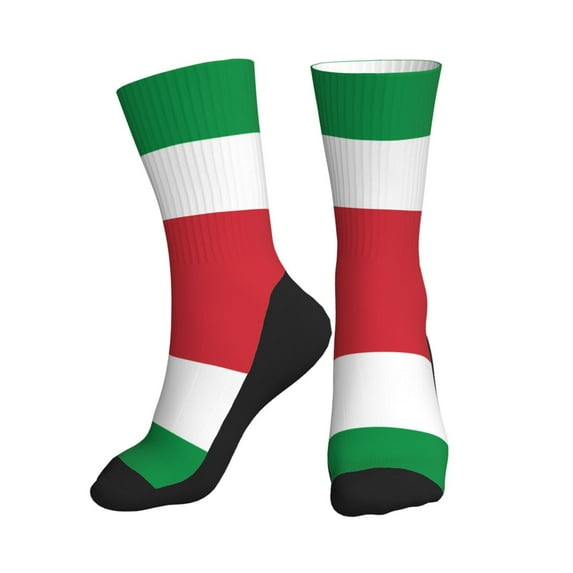 Mens Womens Flag Of Italy Hiker Cushion Crew Socks