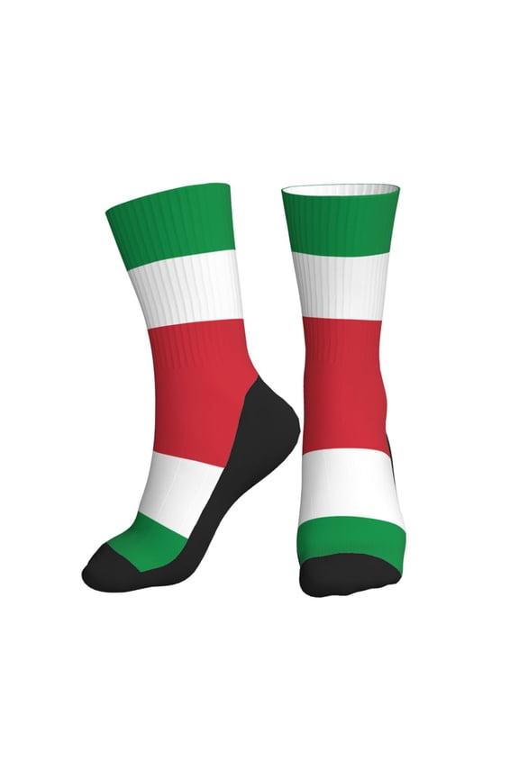 Mens Womens Flag Of Italy Hiker Cushion Crew Socks
