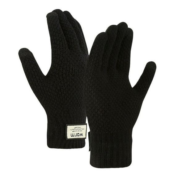 Winter Windproof Gloves for Men and Women with Wool Knitting for Cycling and Cold Weather