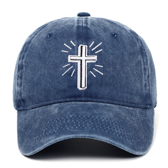 Mens Womens Jesus Cross Embroidery Baseball Cap Hop Letter Sun Hat for Basketball Outdoor Sports Adjustable Dad Cap