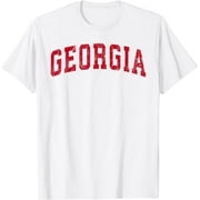 Mens Womens Kids Georgia GA Vintage Sports Red Varsity Style T-Shirt