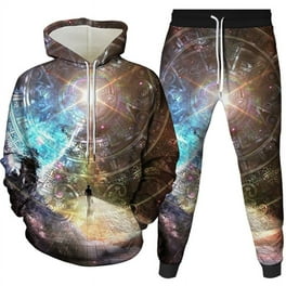 Universe Nebula Hoodies Pants Set Novelty Colorful Galaxy Stars Tracksuit 2 Piece Casual Workout Tracksuit Starry Sky Pullover Sweatshirt Jogging Pants Walmart