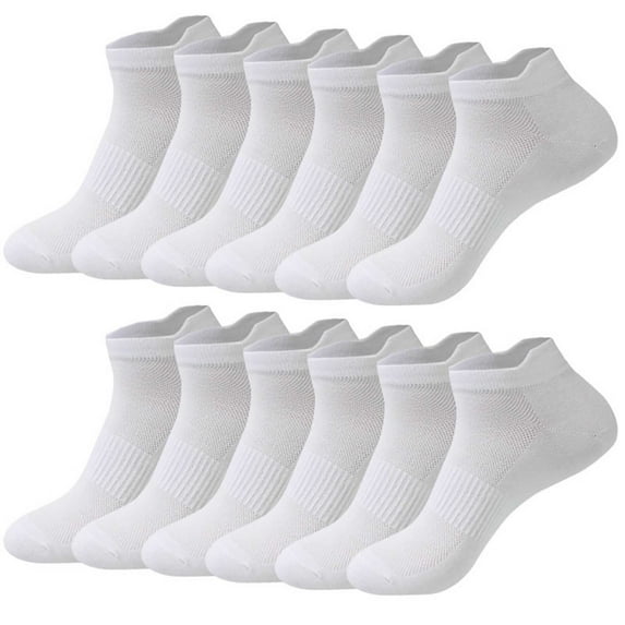Mens Womens Low Cut Socks 6 Pack Lightweight Breathable Solid Color Multipack No Show Athletic Workout Running Sock