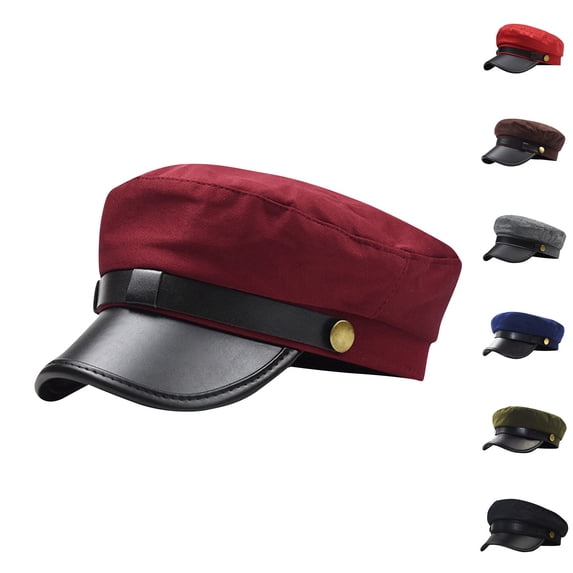 Mens Womens Newsboy Cap Yacht Captain Sailor Hat Cabbie Baker Boy Peaked Beret
