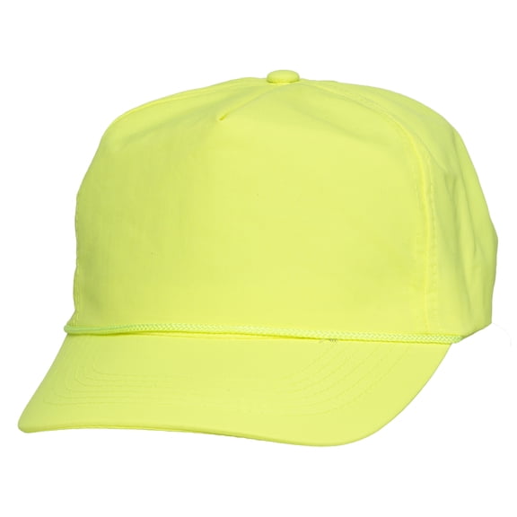 Mens Womens Nylon Golf Cap Lightweight Rope Hat Adjustable Unisex, Yellow