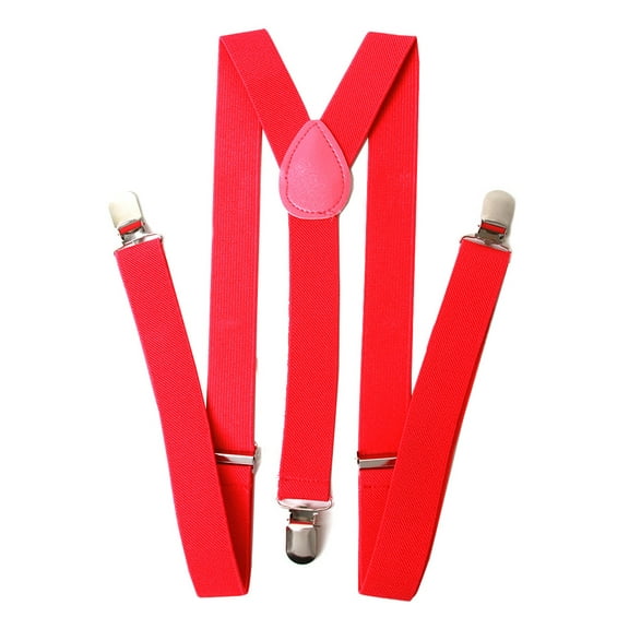 Mens / Womens One Size Suspenders Adjustable, Neon Pink