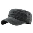 thumbnail image 1 of Mens Womens Outdoor Breathable Military Cadet Hat Flat Top Plain Washed Distressed Sun Hat Cap Green, 1 of 2