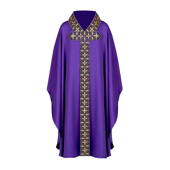 Mens Womens Priest Clergy Celebrant Chasuble Catholic Father Mass Vestments Robe