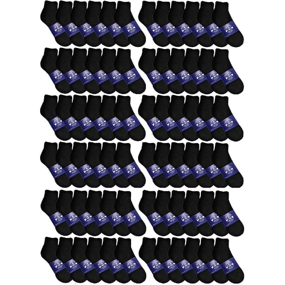 Mens & Womens Quarter Ankle Socks, Cotton, Cheapest Ankle Sock, Donation Homeless, Light weight Bulk Wholesale (72 Pairs Mens Black)