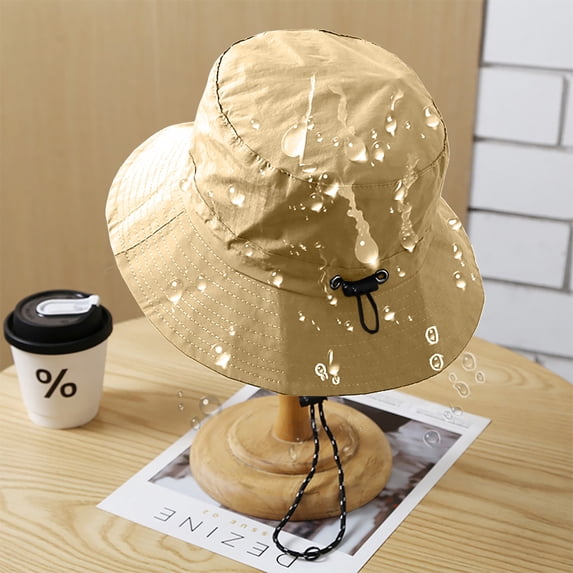 Mens Womens Quick-Drying Bucket-Hats Wide-Brim Sun Protection Fisherman Hat Unisex Casual Lightweight Solid Color Breathable Hiking Fishing Cap