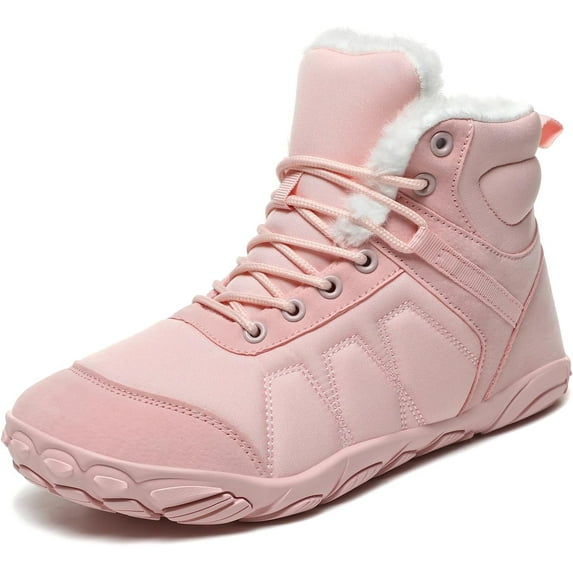 Mens Womens Snow Boots Winter Barefoot Shoes Warm Fur Lined Short Ankle Booties Outdoor Anti-Slip Wide Toe Box Walking Winter Shoes