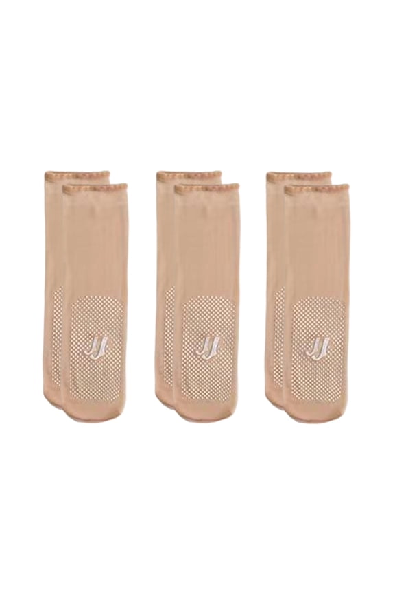 Mens Womens Socks 3 Pairs Crystal Silk Ultrathin Non Slip Socks Pilates Socks Compression Socks Men