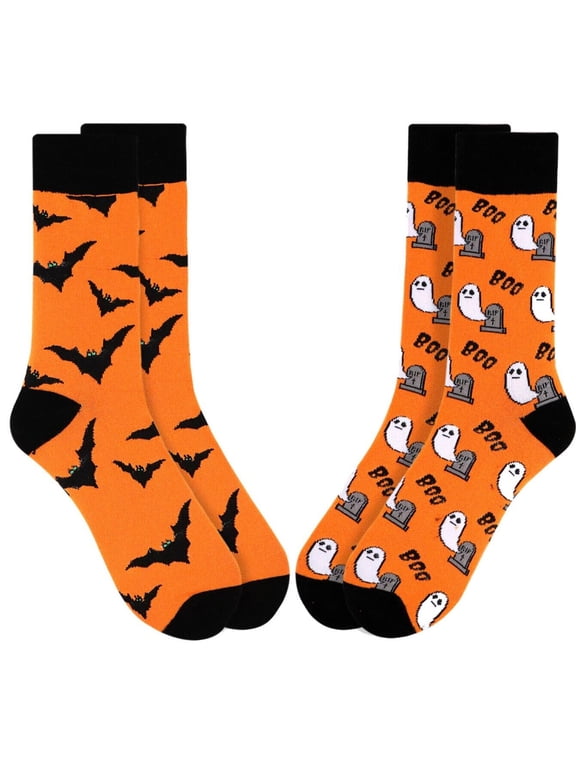 Mens Womens Socks Size 10-13 Vampire Bat Ghosts Casual Crew Socks Halloween Horror Gift