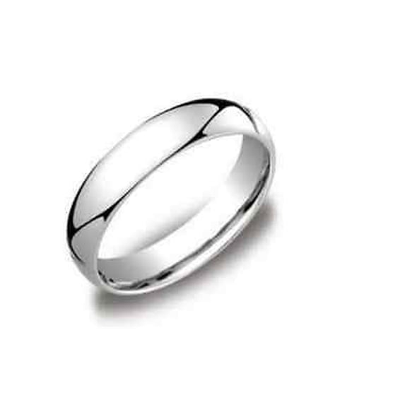 Mens Womens Solid 14K White Gold Plain Wedding Ring Band fine jewelry 5MM size 7