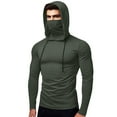 thumbnail image 1 of Mens Womens Sun Protection Hoodies with Mask Long Sleeve T Shirts Unisex Couples Casual Solid Color Stretchy Pullover Slim Athletic Running Hoodie Tops, 1 of 8