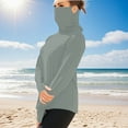 thumbnail image 1 of Mens Womens Sun Protection Shirts S-5X Big & Tall Plus Size Long Sleeve UV T-Shirts with High Neck Mask Lightweight Solid Cooling Tops Summer, 1 of 8