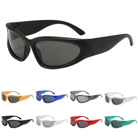 Mens Womens Sunglasses LSQii Summer Retro Lightweight UV Protection Sun Glasses Wrap Around Frame for Workout Cycling Travel Driving Unisex Black