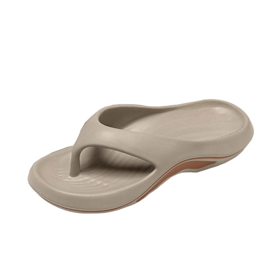Mens Womens Unisex EVA Flip Flops Thong Sandals Arch Support Cushioned Non Slip Waterproof Quick Dry Platform Summer Beach Sandals Khaki,Size 6.5-7