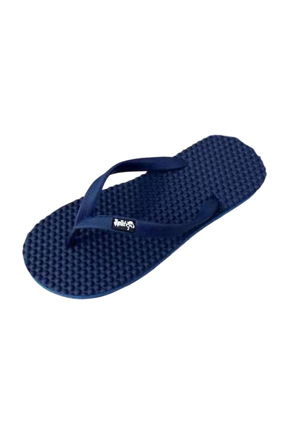 Mens Womens Waterproof Massage Flip Flops, Non-Slip Acupressure Spa & Beach Sandals, Dark Blue,Size 8.5-9