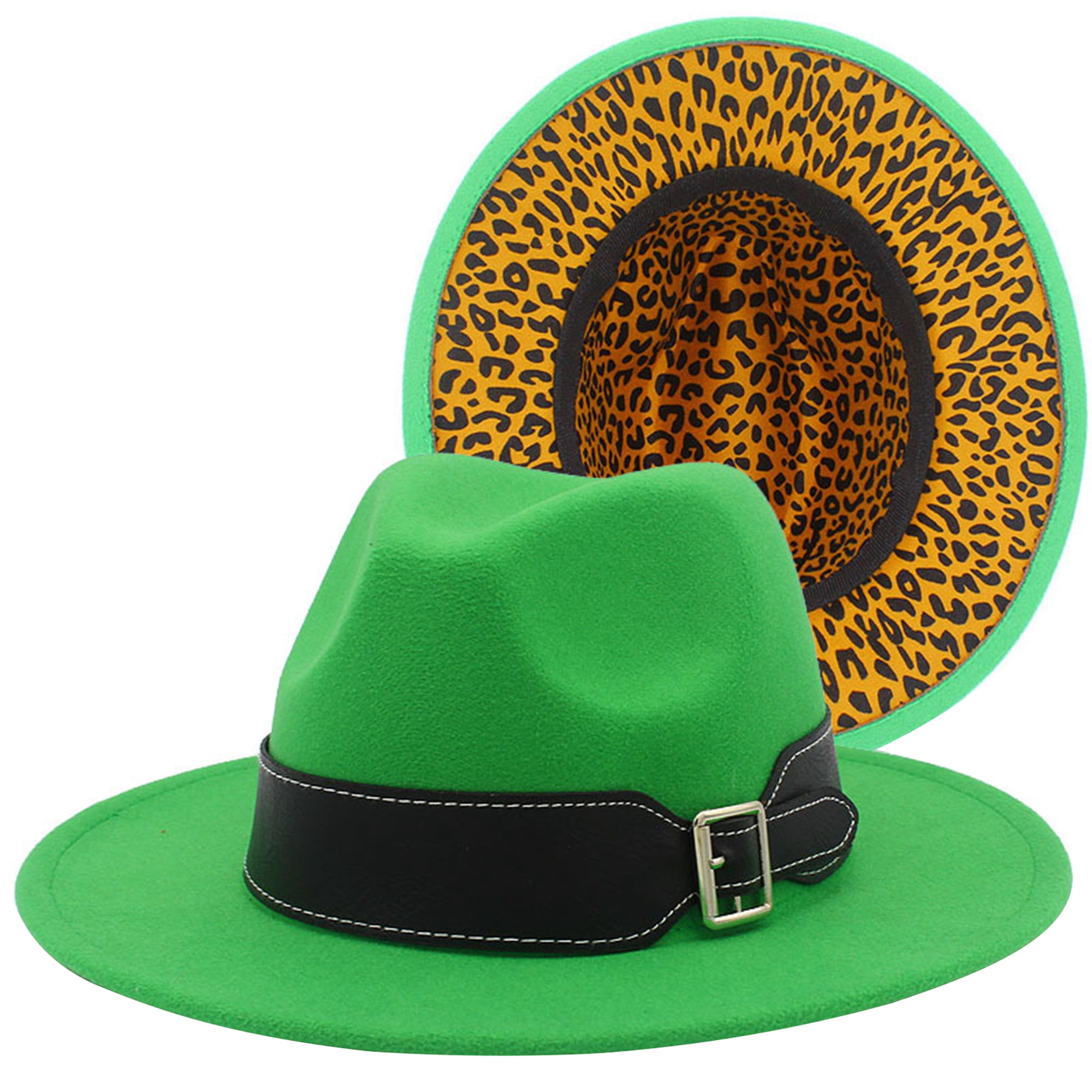 Mens/Womens Winter Fedora Hats Two Tone Wide Brim Rancher Hat