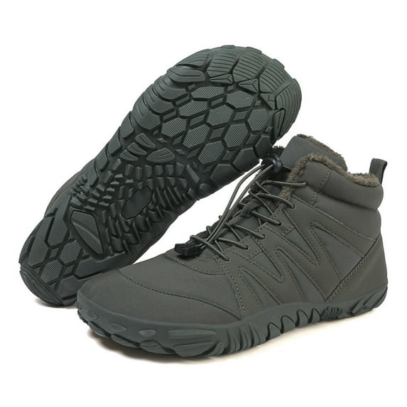 Mens Womens Winter Hike Barefoot Boots Minimalist Sneakers Warm Zero Drop Snow Boot Waterproof Non Slip Ankle Booties Shoes
